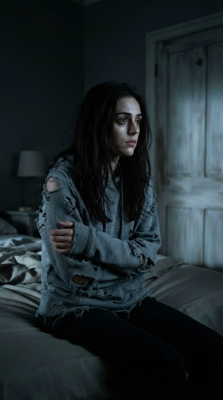 Dara sits alone on the bed, listening to the quiet clubhouse.