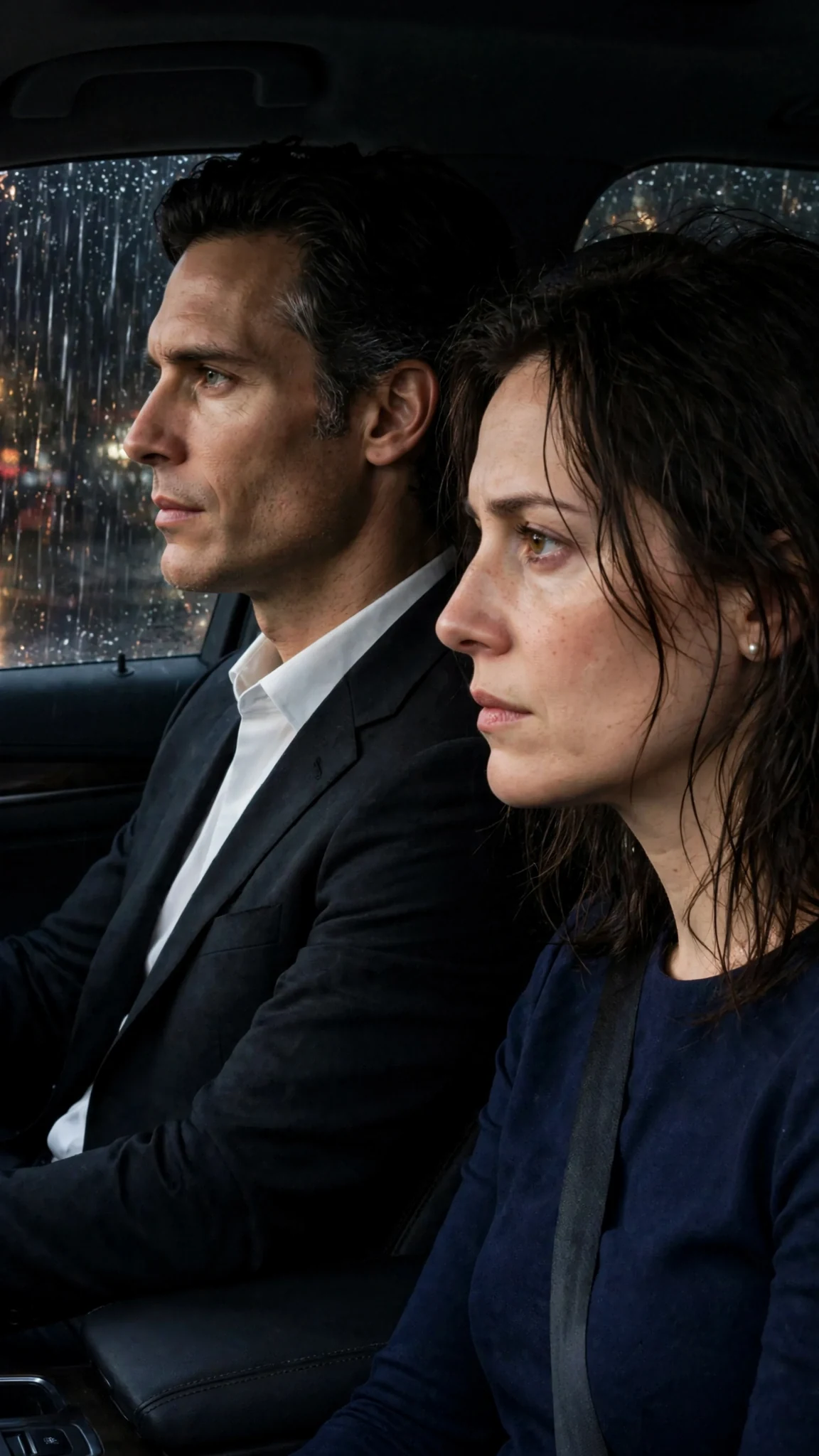 She turns fully toward him, studying his cold, patient face.