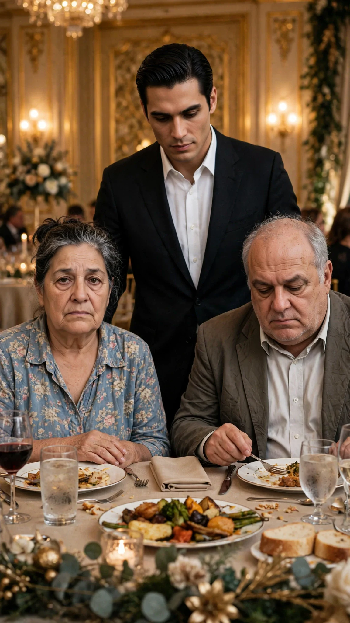 Rosa sits frozen at the table while Dante waits for her answer.