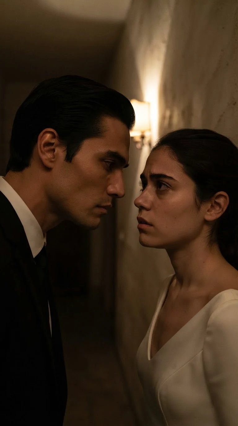Dante speaks close to Lola's face, his voice low and level.
