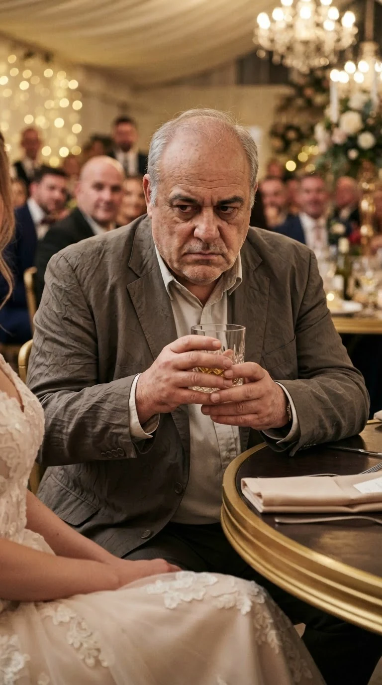 Enzo stares into his whiskey glass while the table waits.
