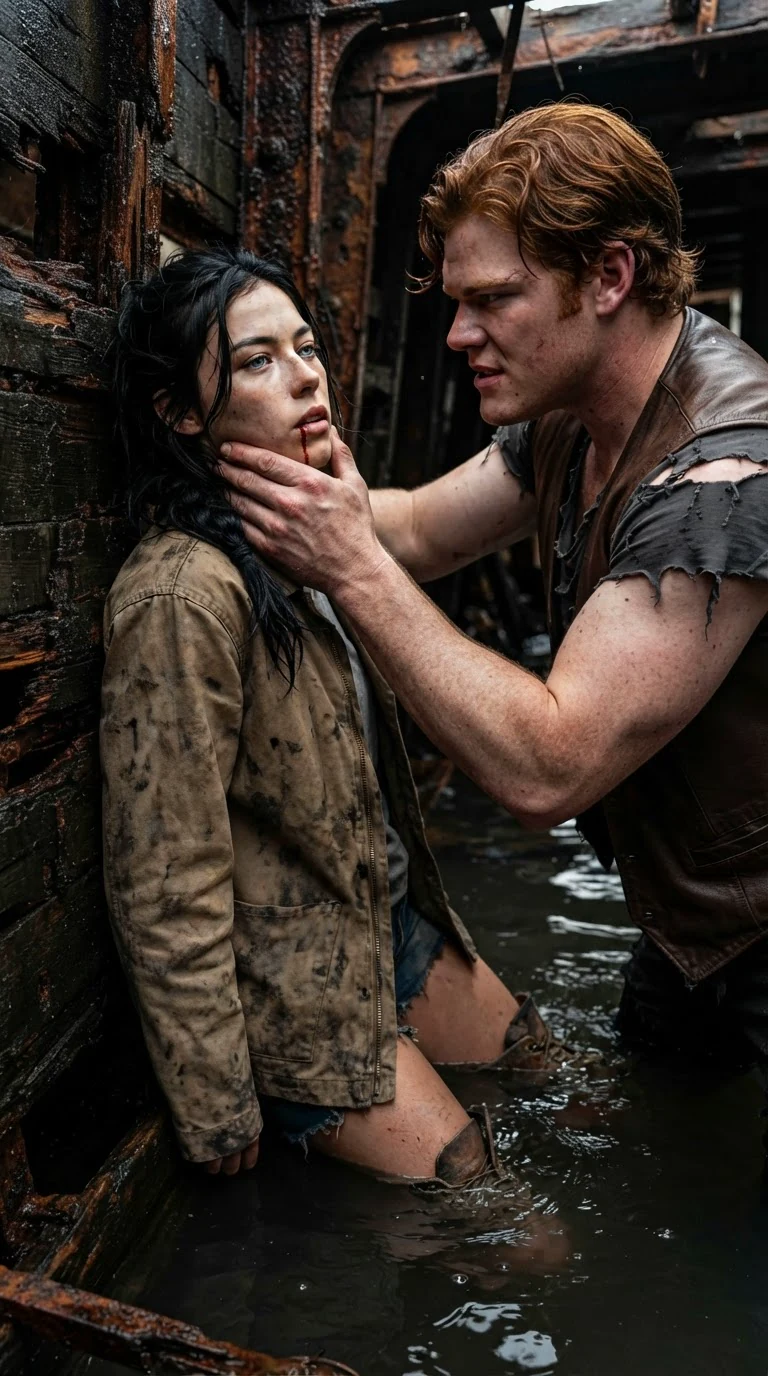 Aria slammed back against a splintered wall, the enforcer's hand crushing her jaw.