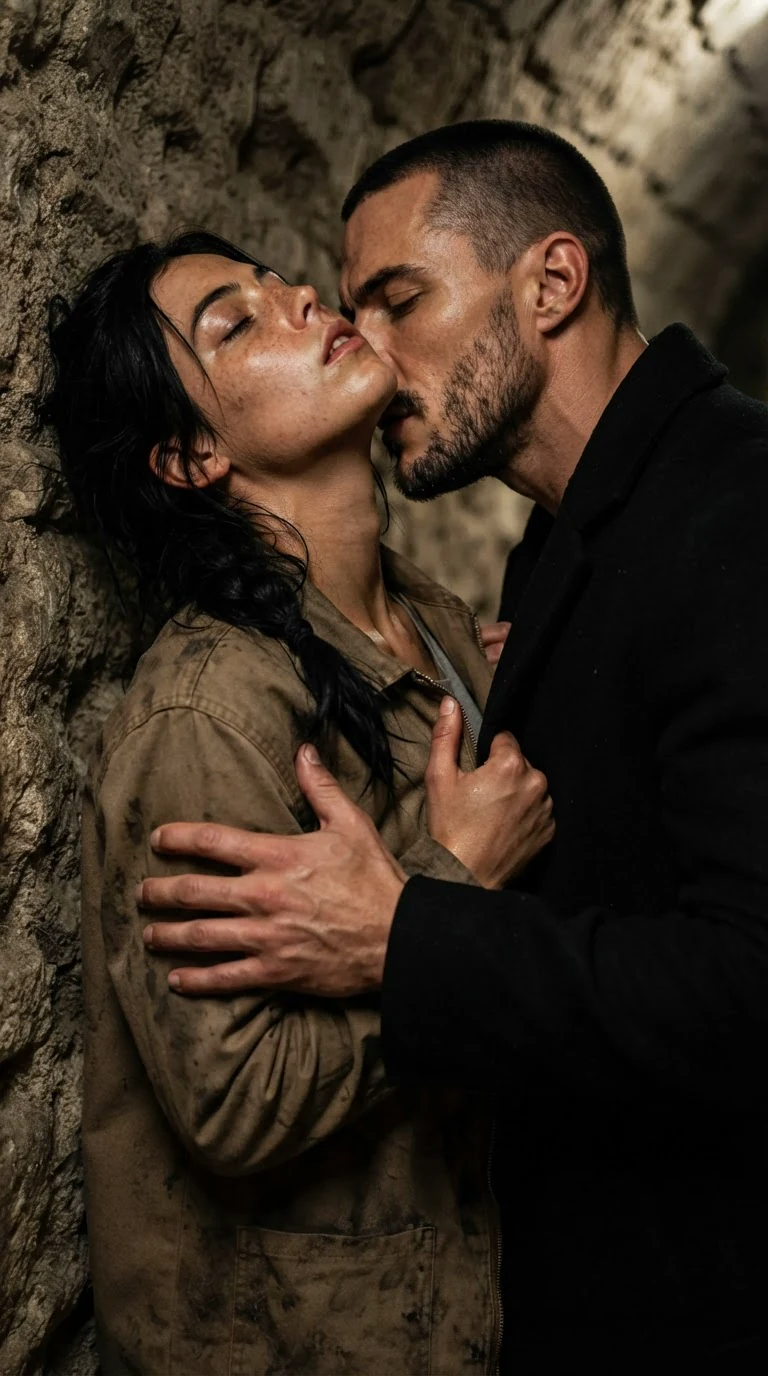 Galen's mouth at Aria's throat, his hand still under her shirt.
