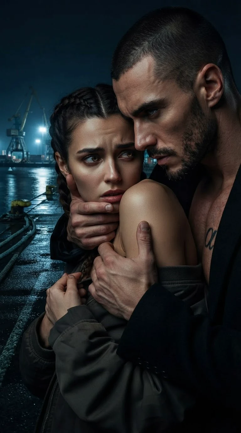 Galen's teeth graze the bone at Aria's bare shoulder as her eyes glow.