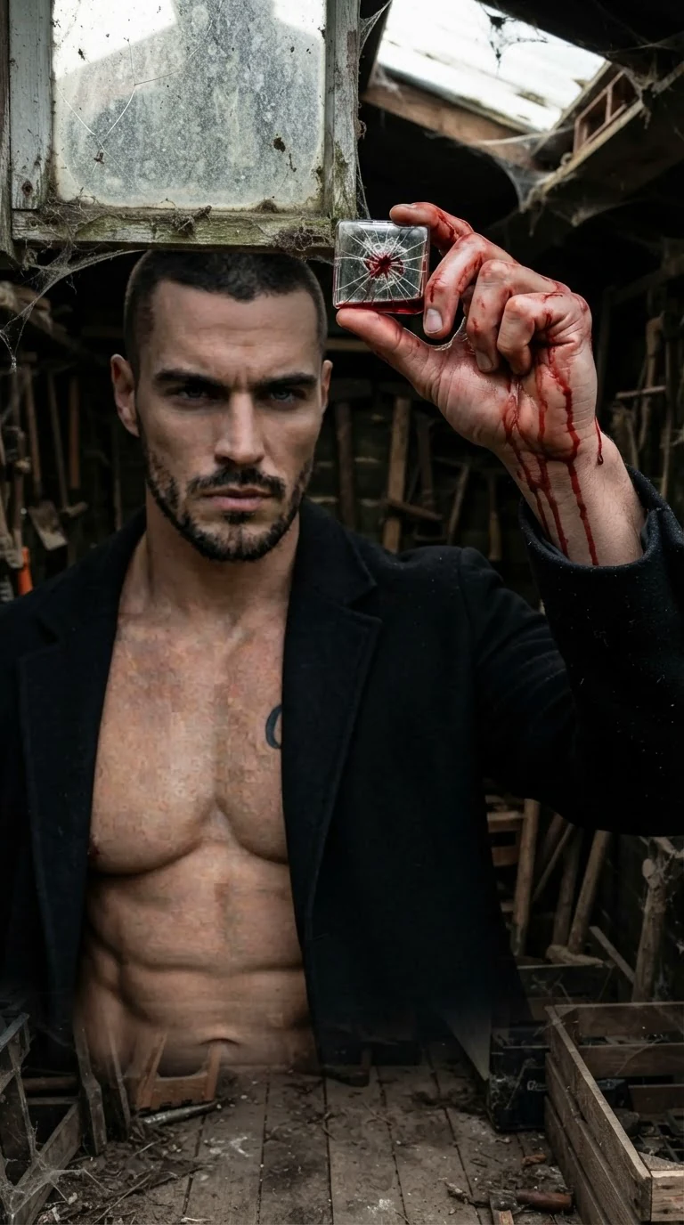 Galen holds the vial up to the window light, his fist closing until the glass cracks.