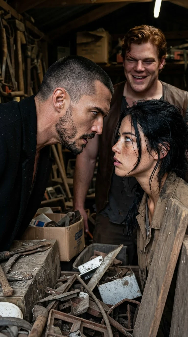 Galen speaks low and cruel into Aria's face while Jarvis laughs behind them.