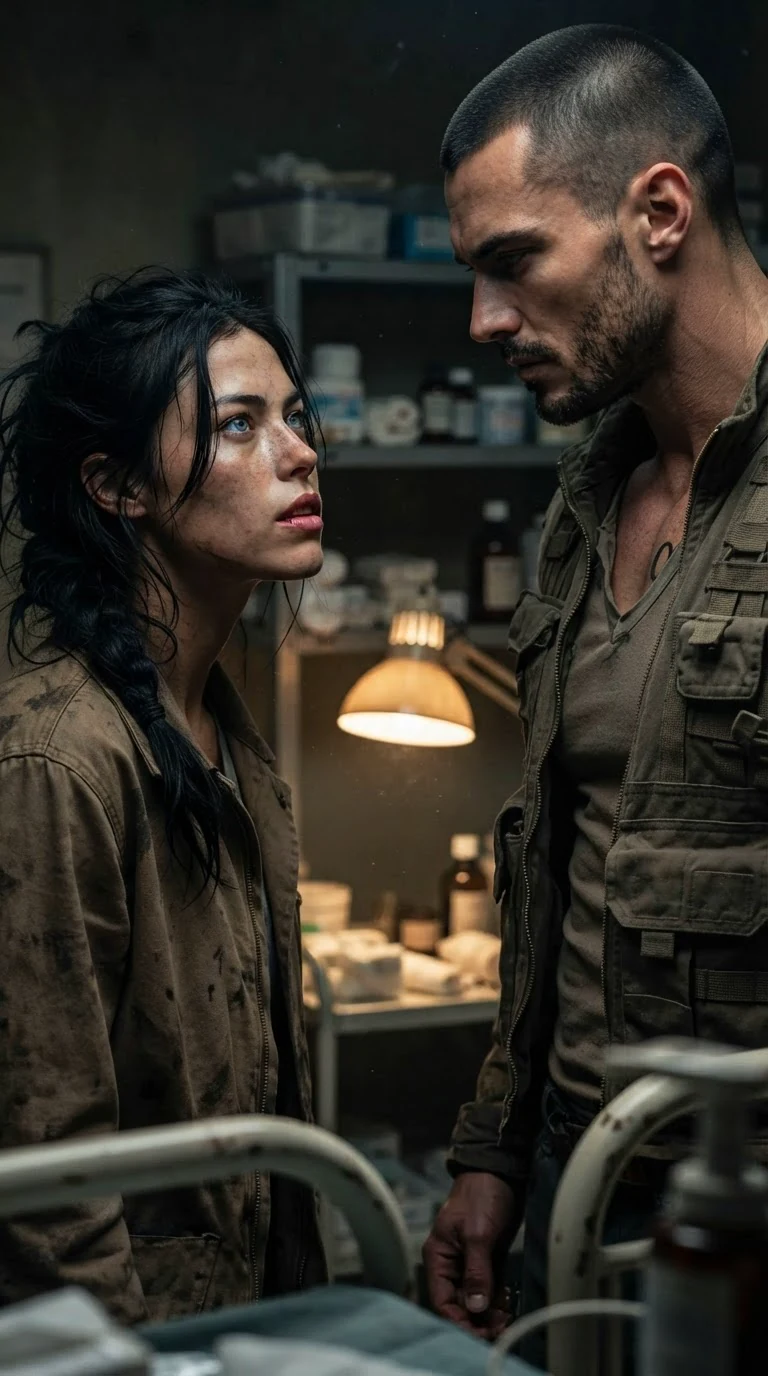Aria glares up at Galen, jaw set, blood still on her lip.