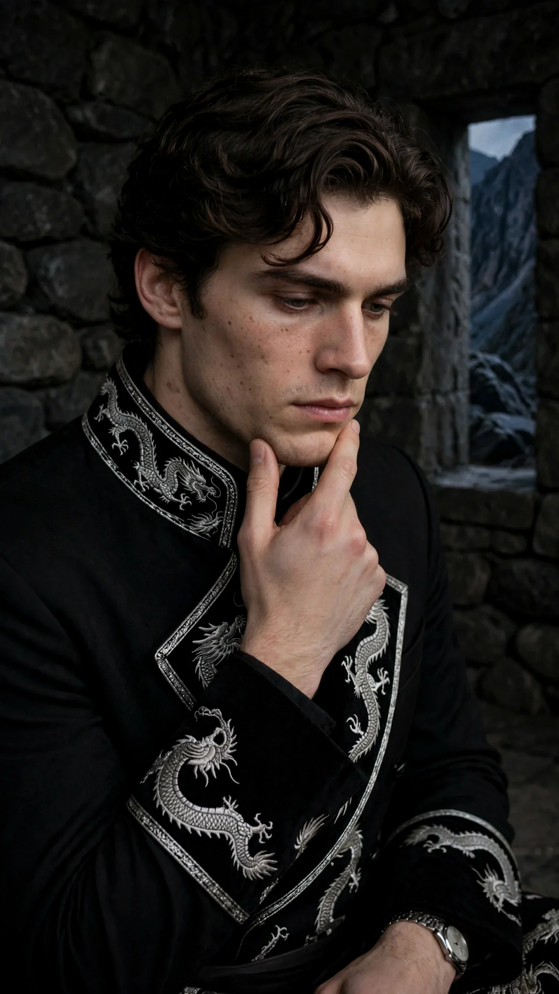 Alone in the stone room, the prince touches his sore jaw and listens to a distant dragon scream.
