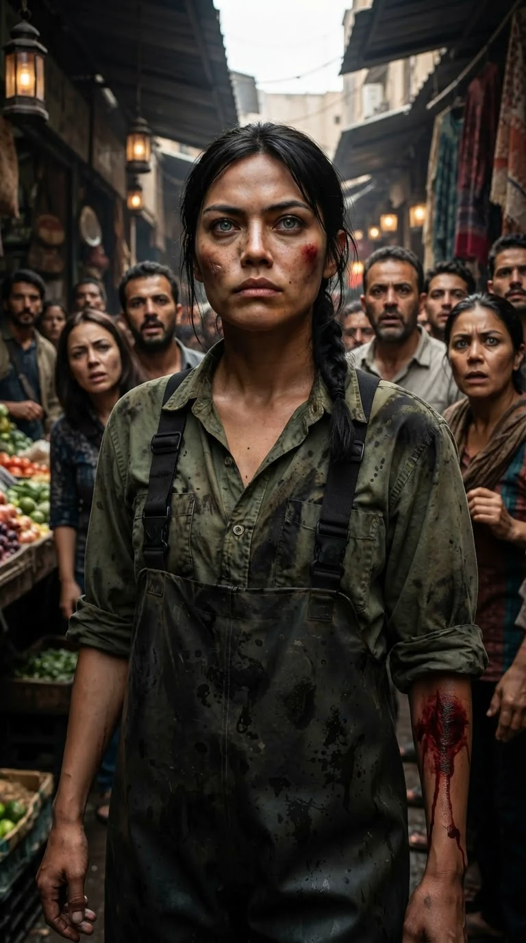 Kestra steps back into the bright market row, chin up, blood on her sleeve.