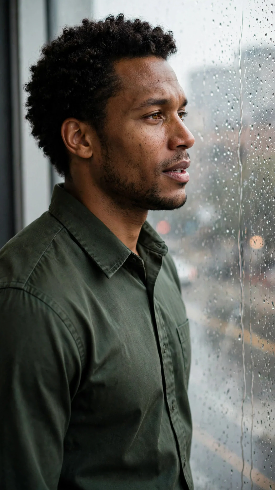 The tall calm man turns from the window, voice low, eyes bright.