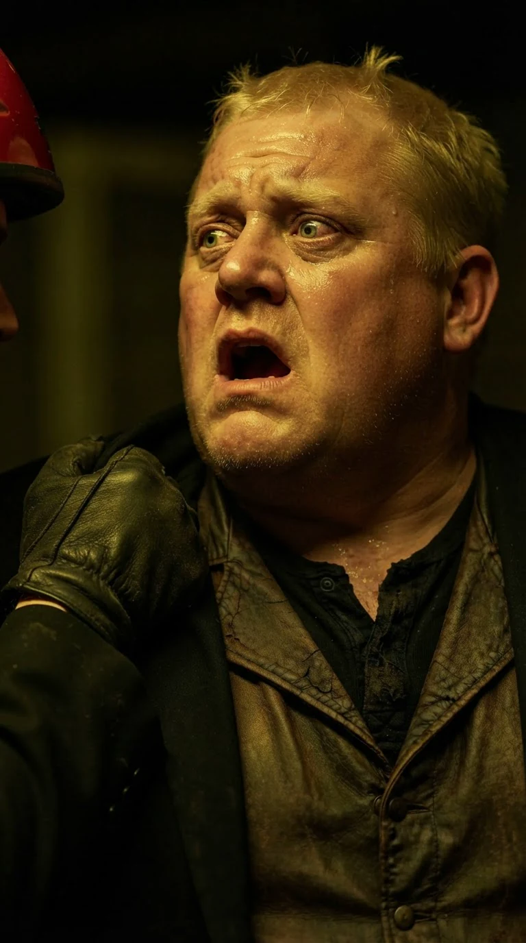 The knife blade drags across the man's throat, his mouth open, blood starting, the gloved hand steady.