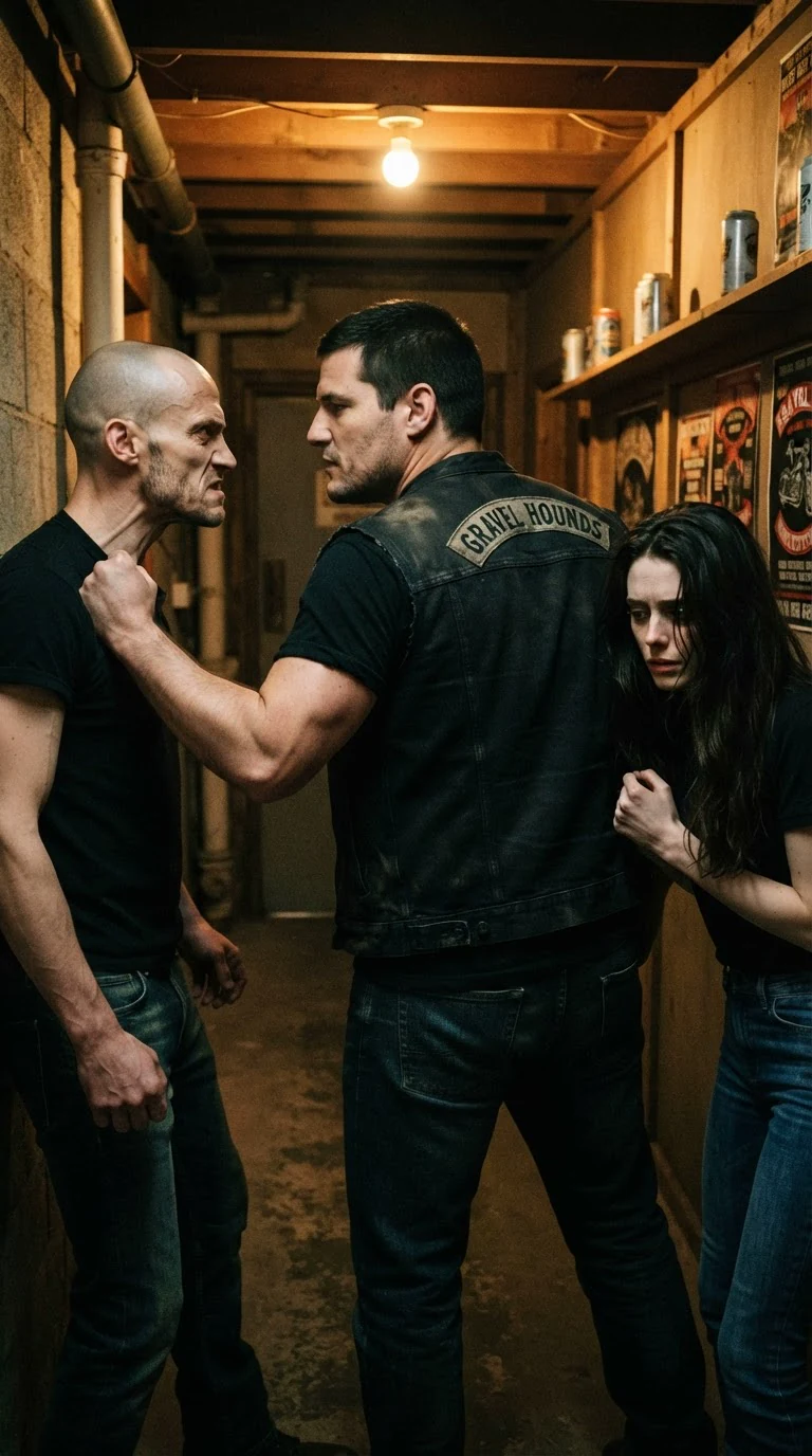 Garrick shoulders between Corrie and Cutter and walks her past.