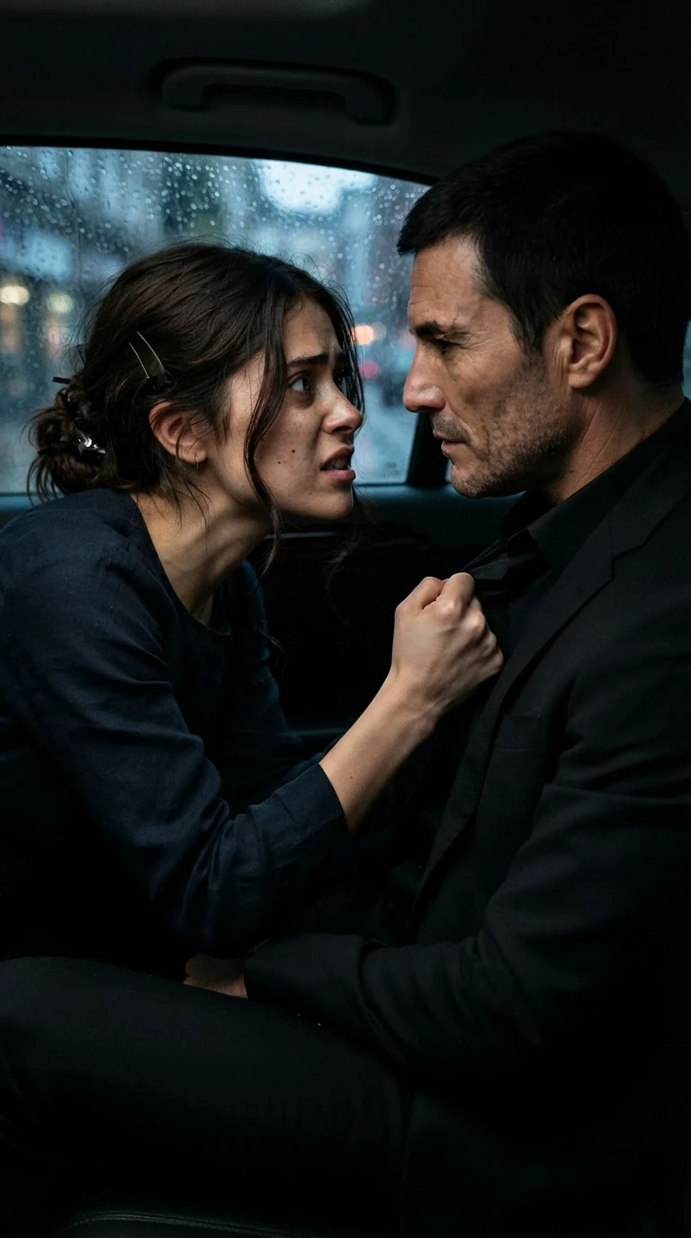 Nicolette grips Dario's shirt, laying out her terms with fierce eyes.