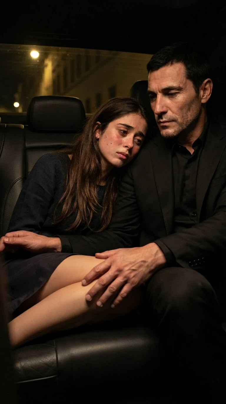 Dario's thumb moves on Nicolette's bare thigh while her body answers him.