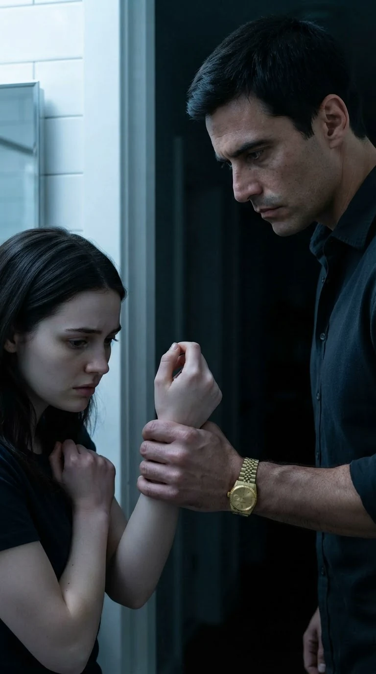 Dorian holds Sera's thin wrist carefully, her arm shaking.