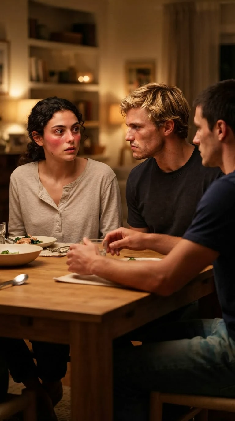 Alina's hurt face as Drew's hand goes still and he turns to his brother.
