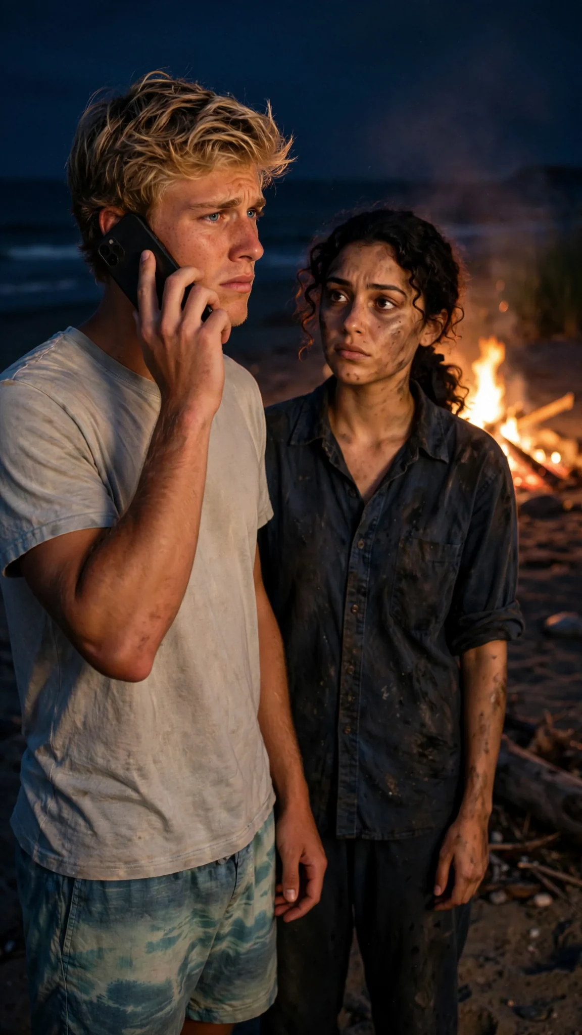 He answers the phone with his back half turned, and her smile fades.