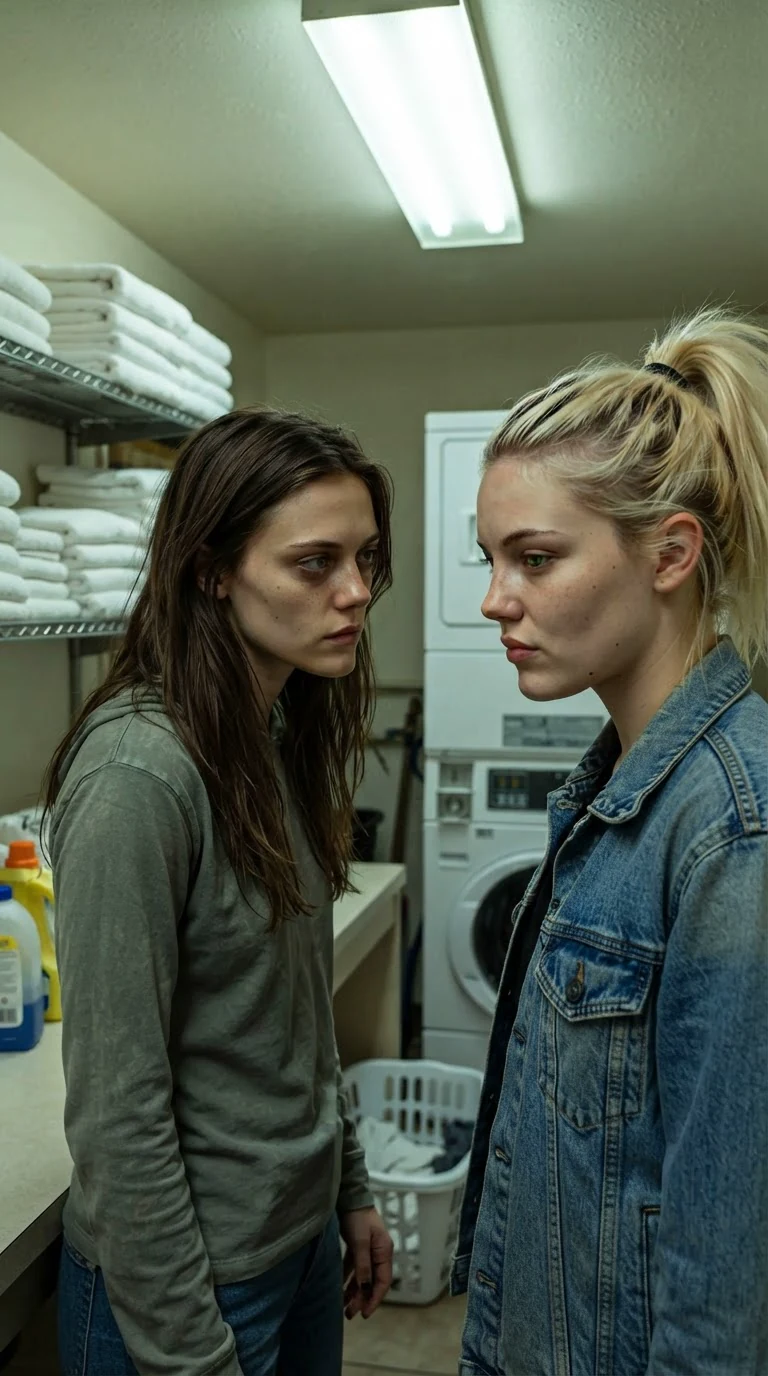 Romy narrows her eyes at Kiki, who looks away.