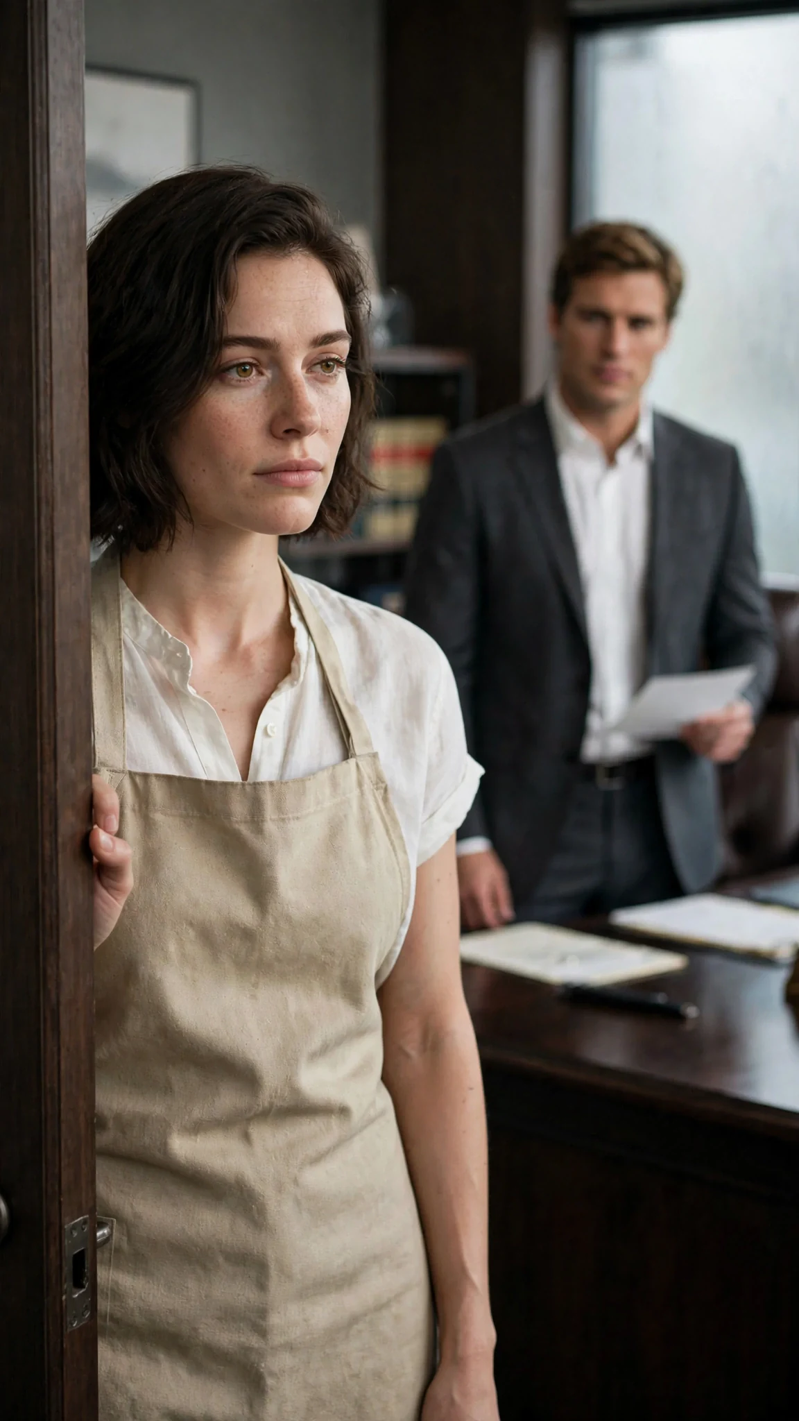 Isla pauses at the door, holding back the questions she wants to ask.
