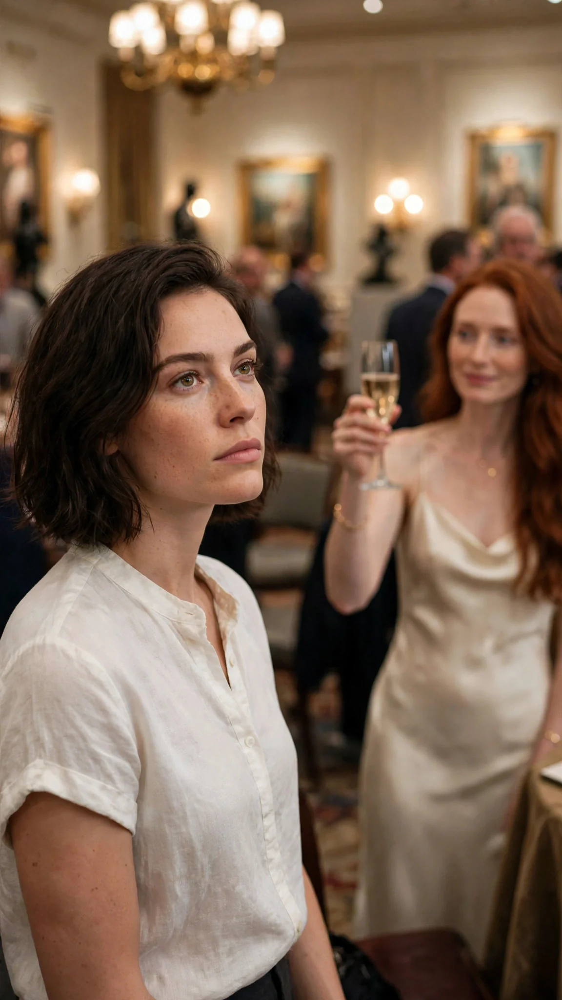 Isla lifts her chin, and across the gallery Vivienne raises a champagne glass toward her.