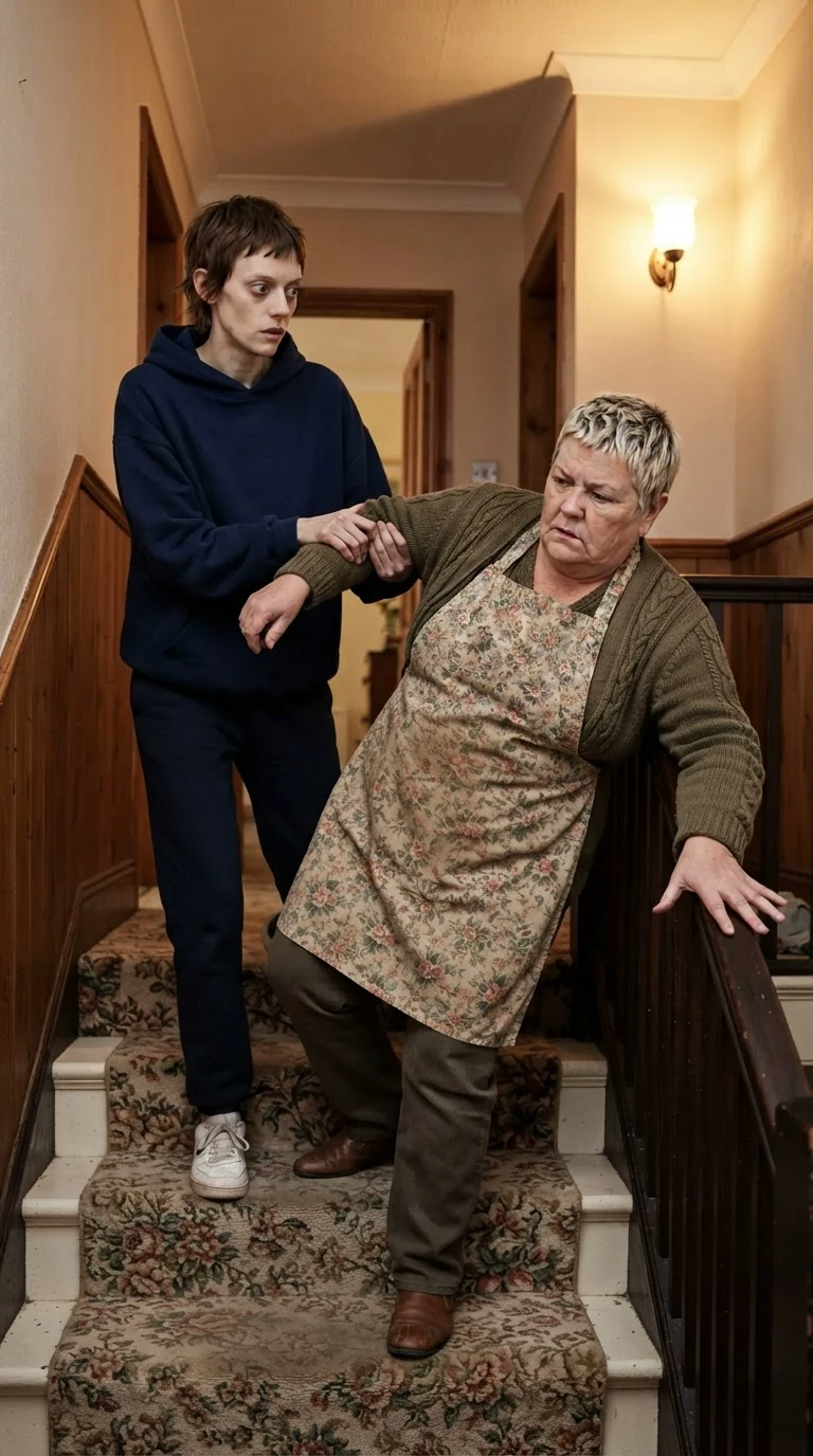 Marnie yanks her arm free on the stairs and Doreen staggers into the banister.