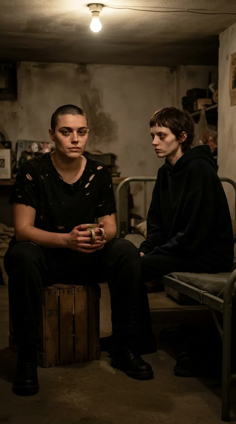 Juno sits back on a crate, fixing Marnie with a direct look.