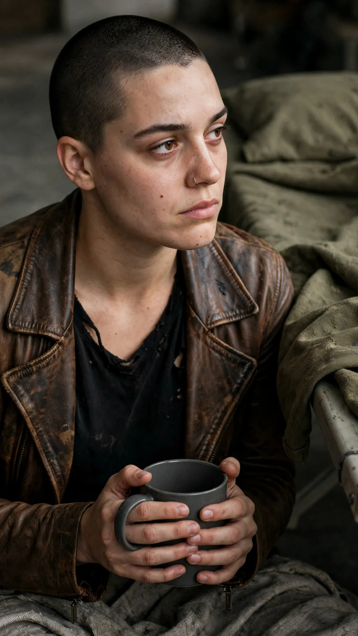 Juno's face hardens as she speaks, fingers tight on the mug.