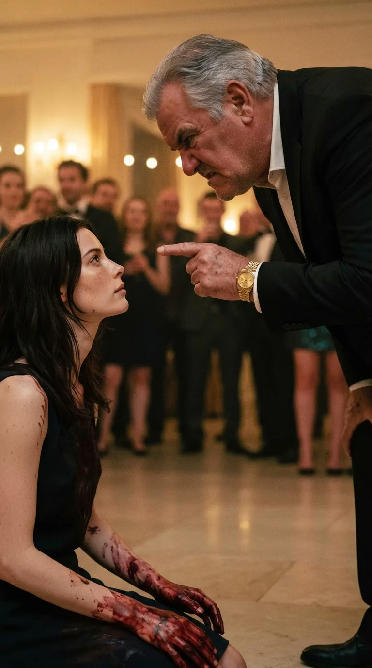 Vittorio leans over Renata in the dock lights, jabbing a finger, his face ugly with contempt.