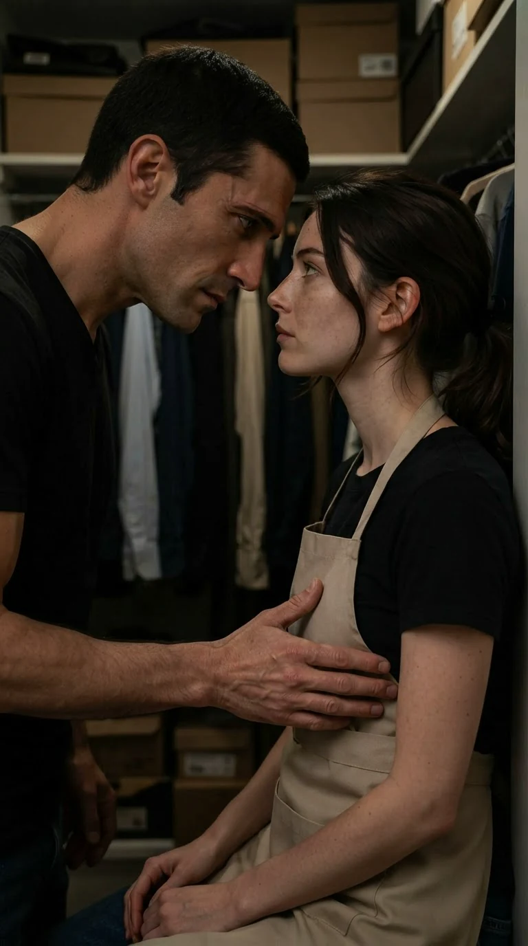 Saverio draws back, thumb resting once against her ribs before he lets go.