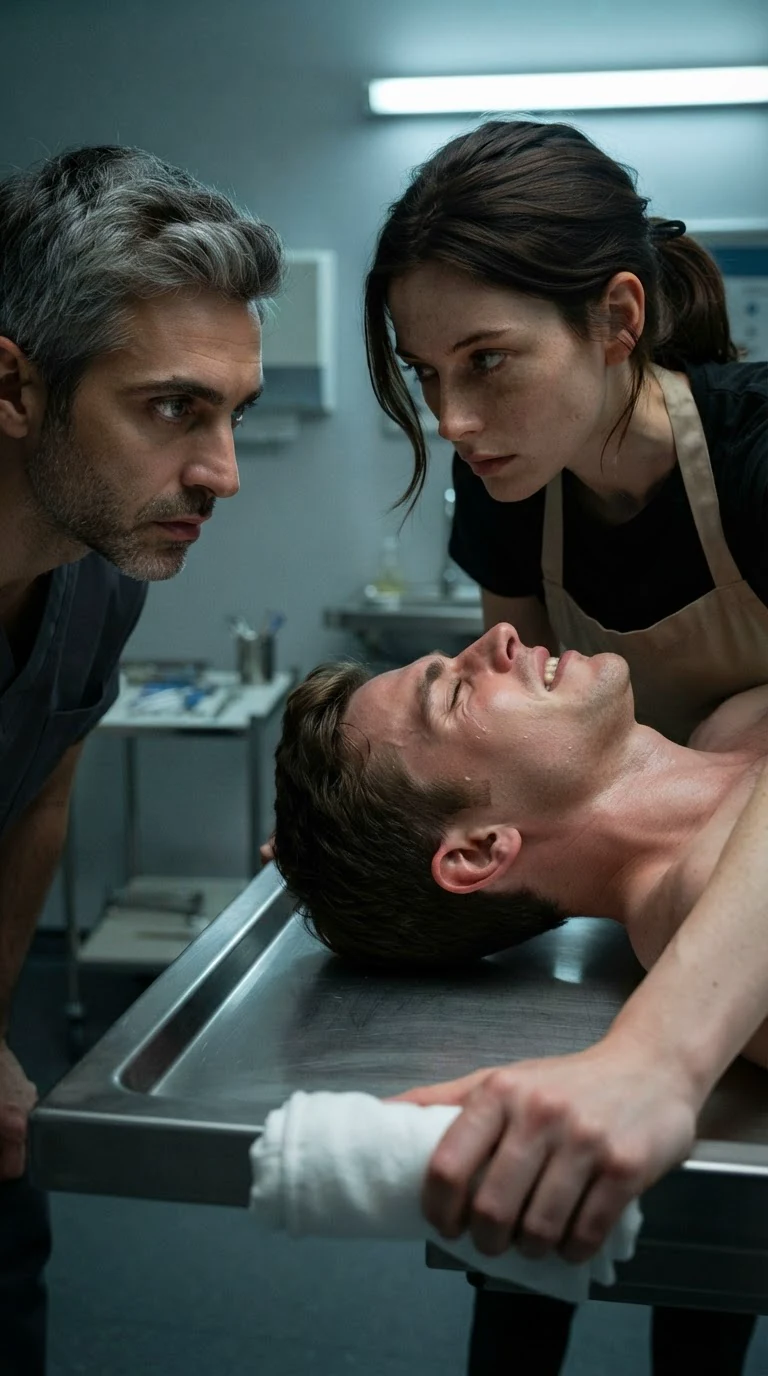 Renata pulls the bullet free and blood follows fast from Luca’s wound.